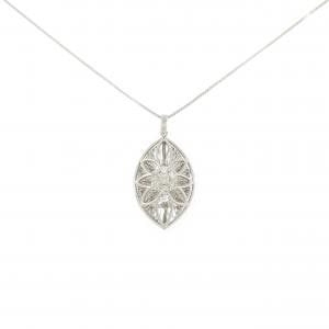 【新品】PT900/PT850 フラワー ダイヤモンド ネックレス 0.23CT