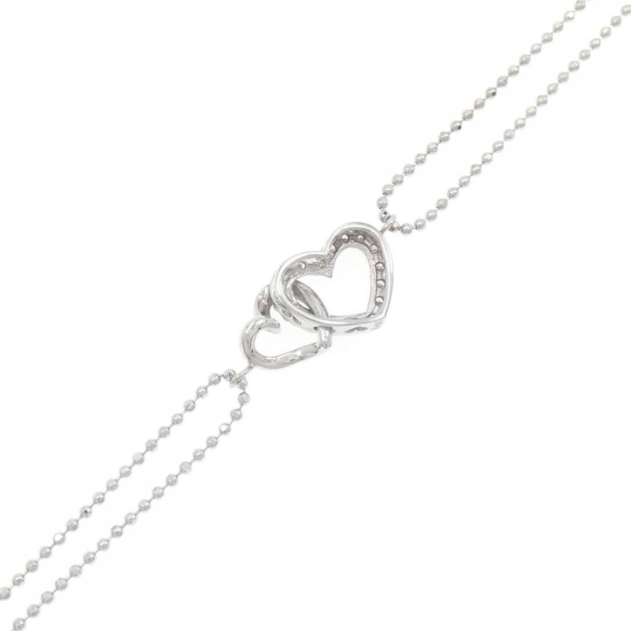 K14WG Heart Diamond Bracelet