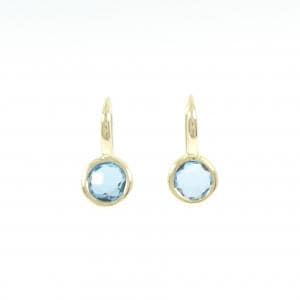 K18YG ブルートパーズ ピアス 2.60CT