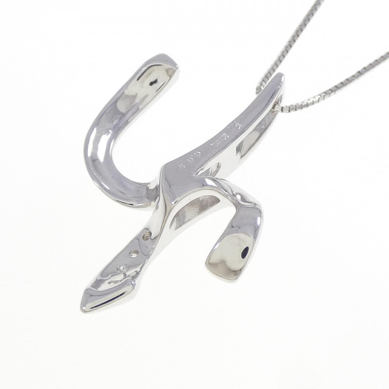 K18WG ダイヤモンド ネックレス 0.09CT