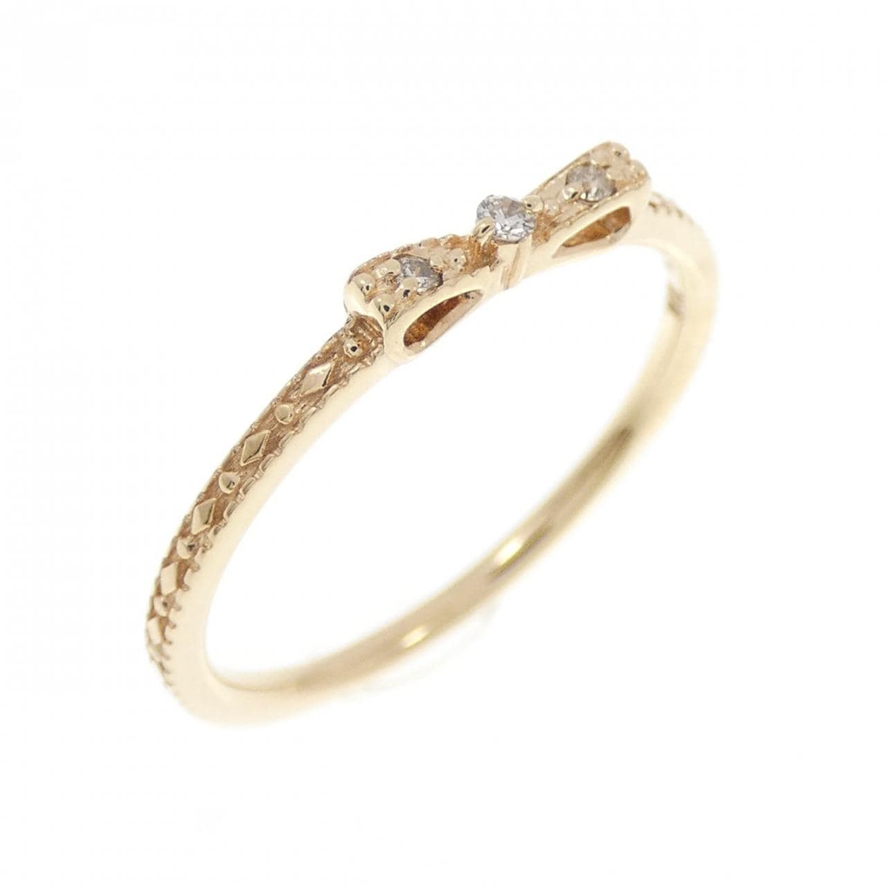 ノジェス リボン ダイヤモンド リング 0.02CT