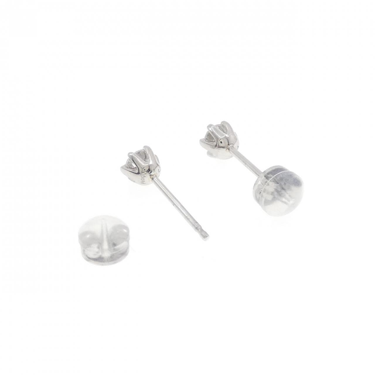 PT900 ソリティア ダイヤモンド ピアス 0.52CT