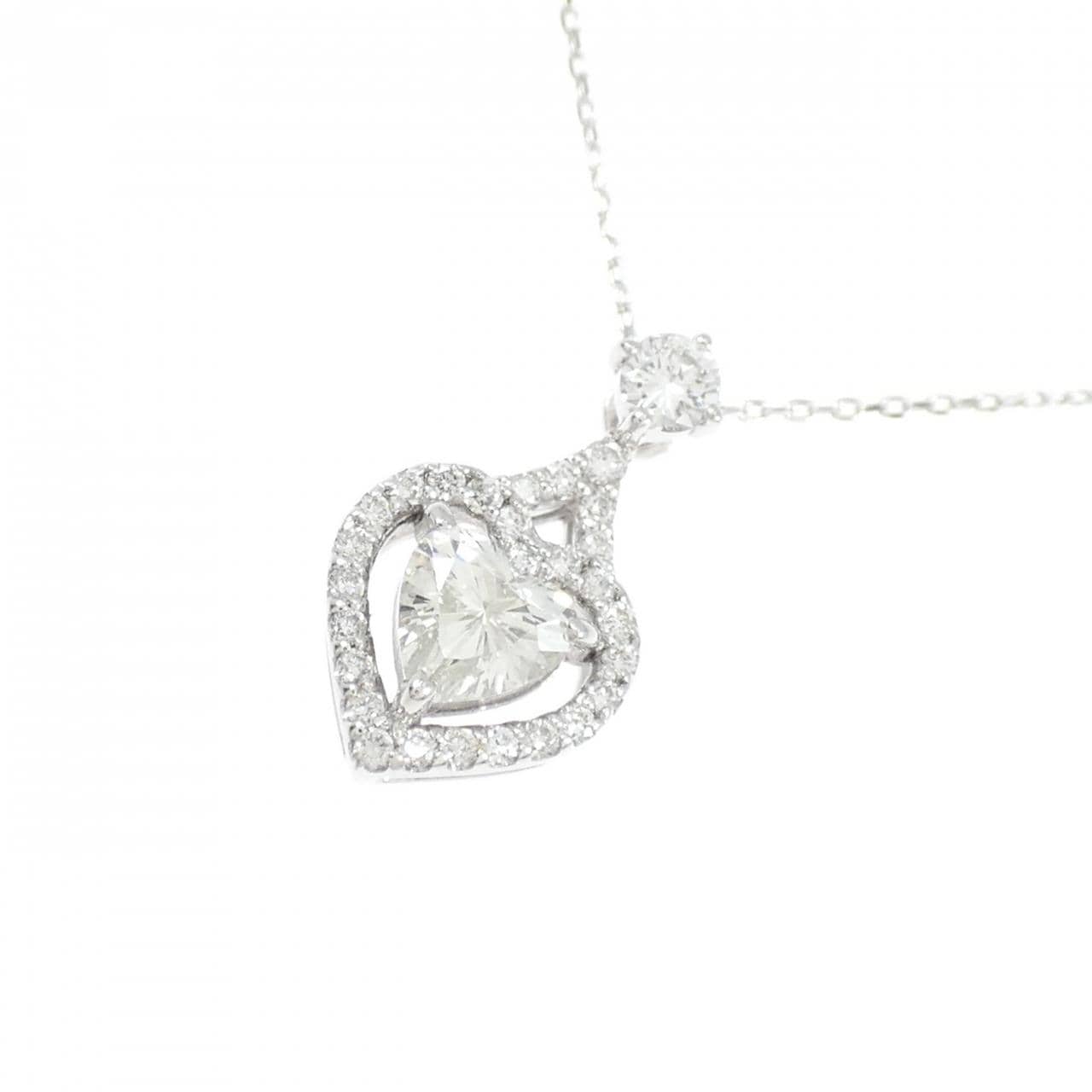 K18WG ハート ダイヤモンド ネックレス 0.377CT