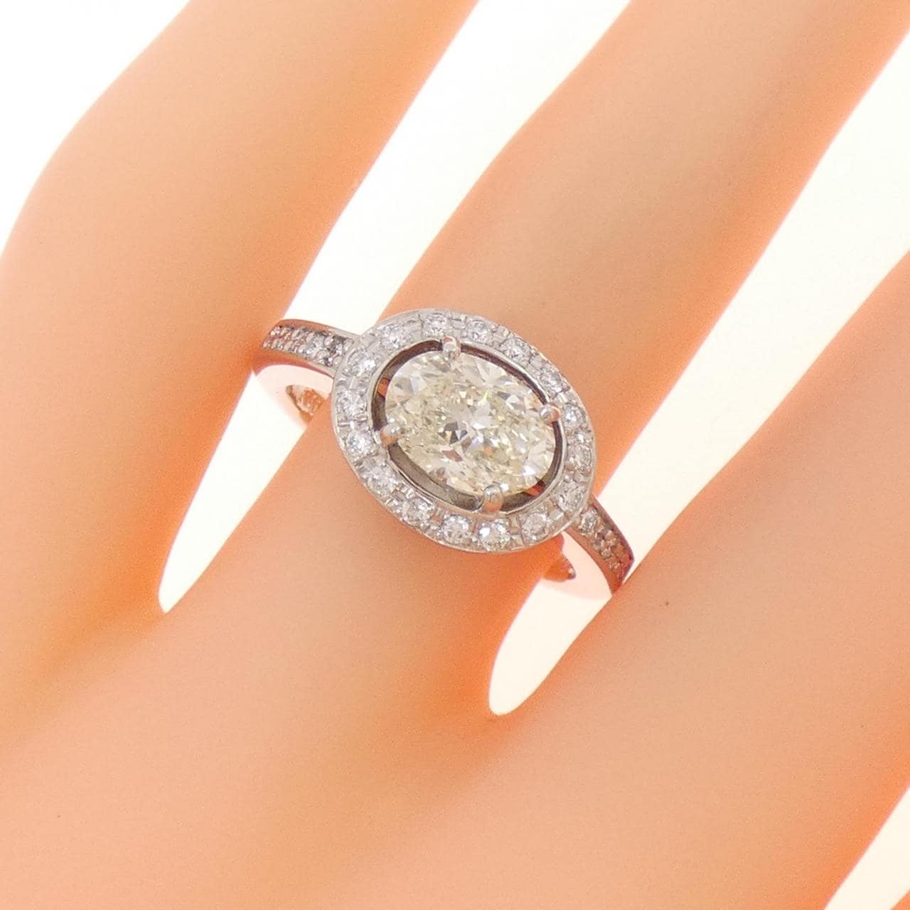 【リメイク】PT ダイヤモンド リング 1.194CT M VS2 オーバルカット