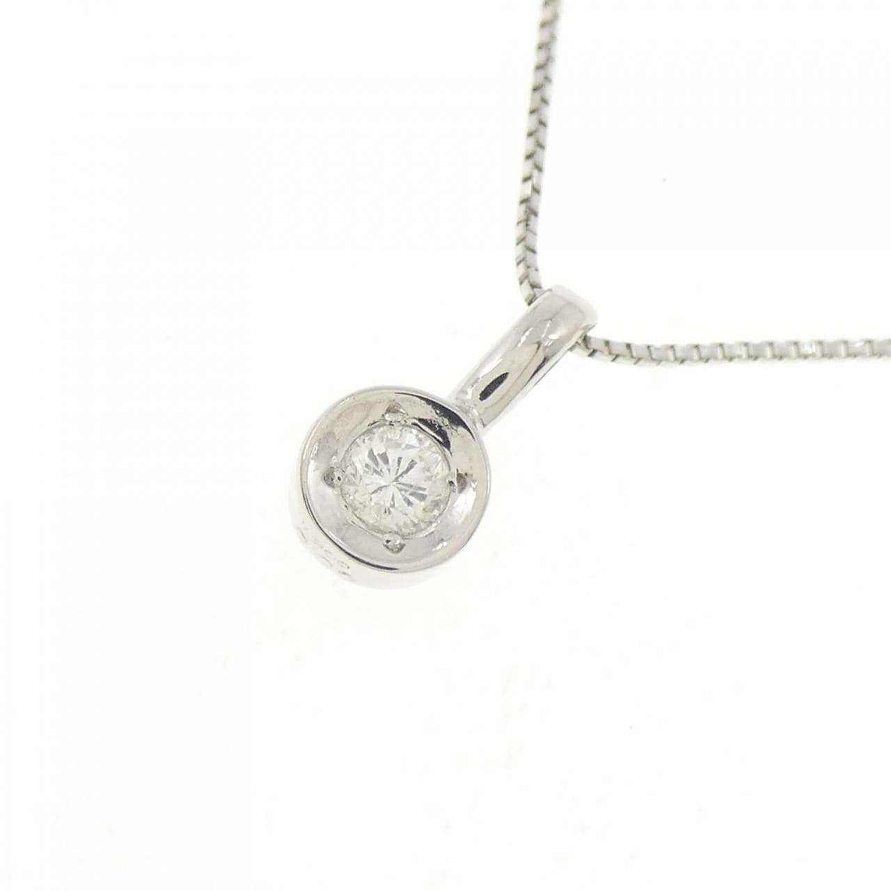 PT900/PT850 ソリティア ダイヤモンド ネックレス 0.09CT