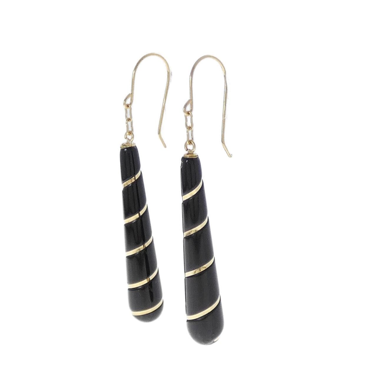 K18YG オニキス ピアス