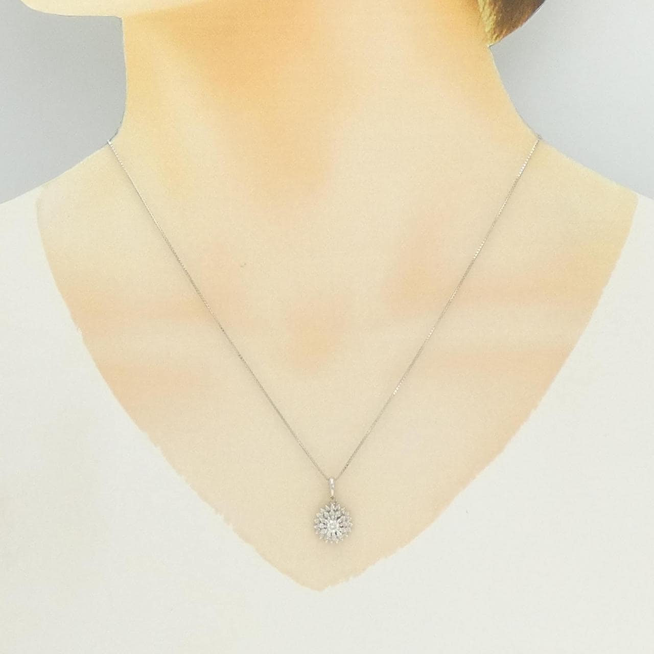 PT900/PT850 ダイヤモンド ネックレス 0.15CT