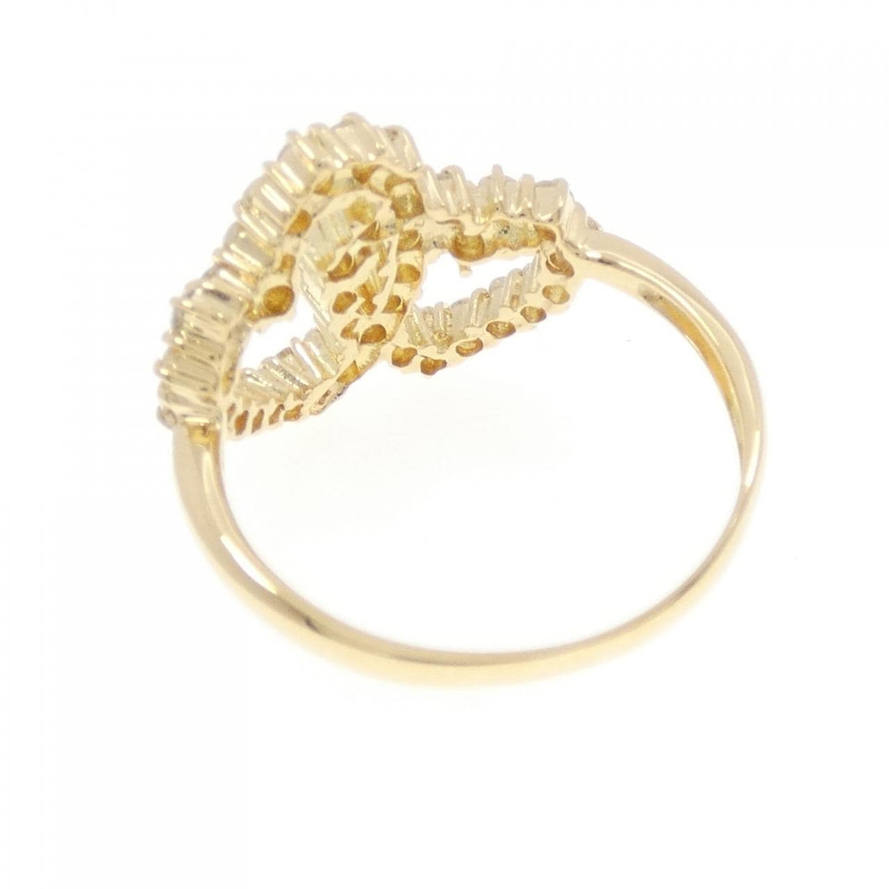 K18YG ハート ダイヤモンド リング