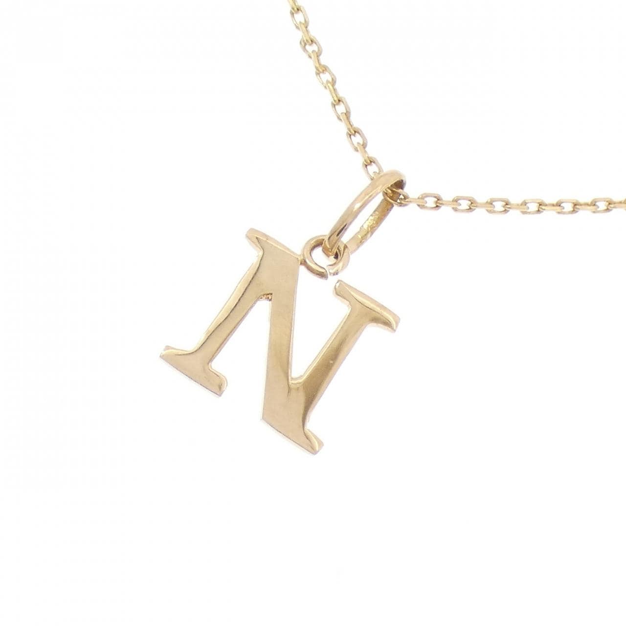 K18YG イニシャルN ネックレス