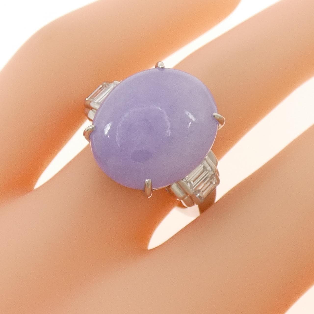 PT900 ラベンダーヒスイ リング 12.30CT