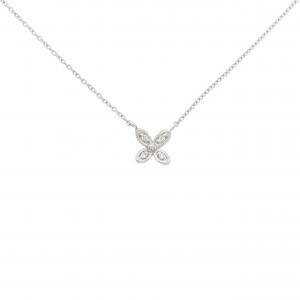 リメイク】K18YG フラワー かさばり ダイヤモンド ネックレス 0.20CT 