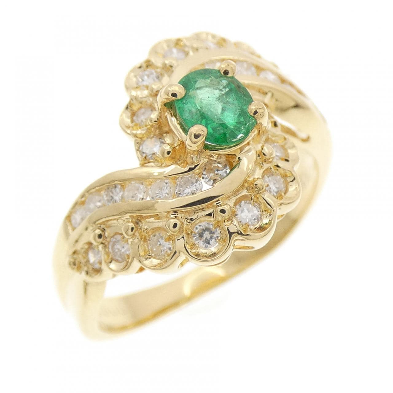 K18YG エメラルド リング