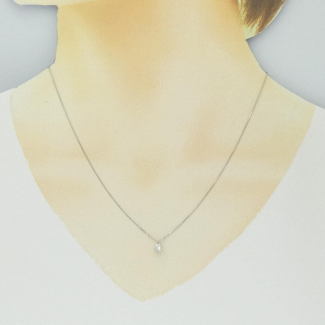 PT900/PT850 ソリティア ダイヤモンド ネックレス 0.319CT
