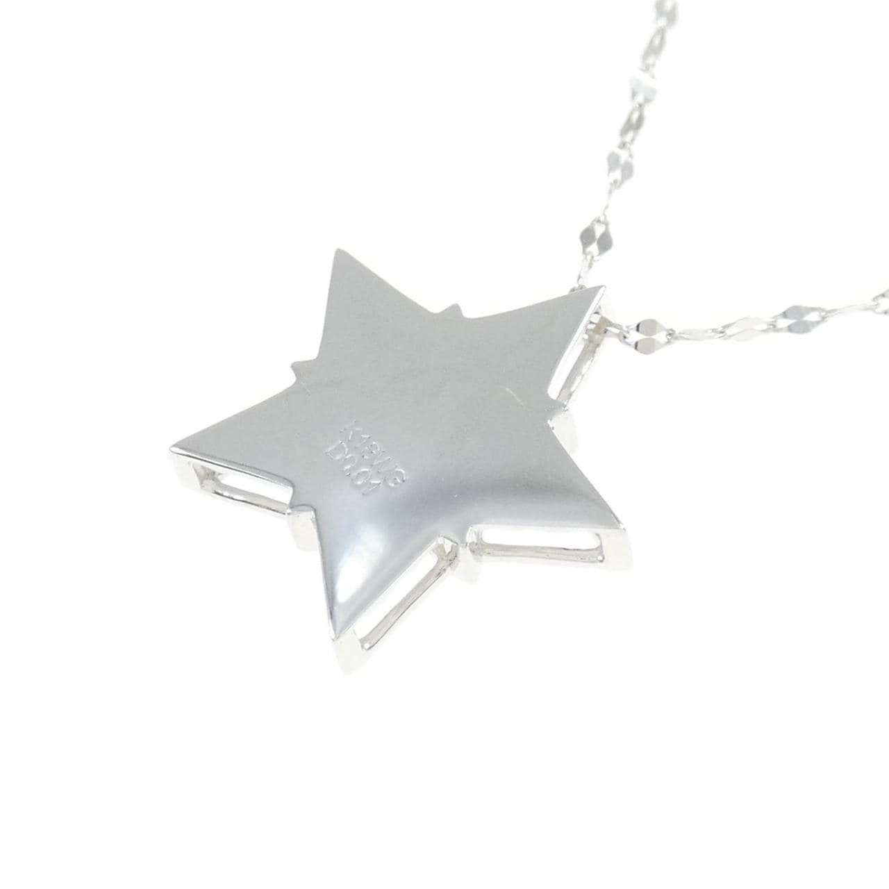 【新品】K18WG スター ダイヤモンド ネックレス 0.01CT