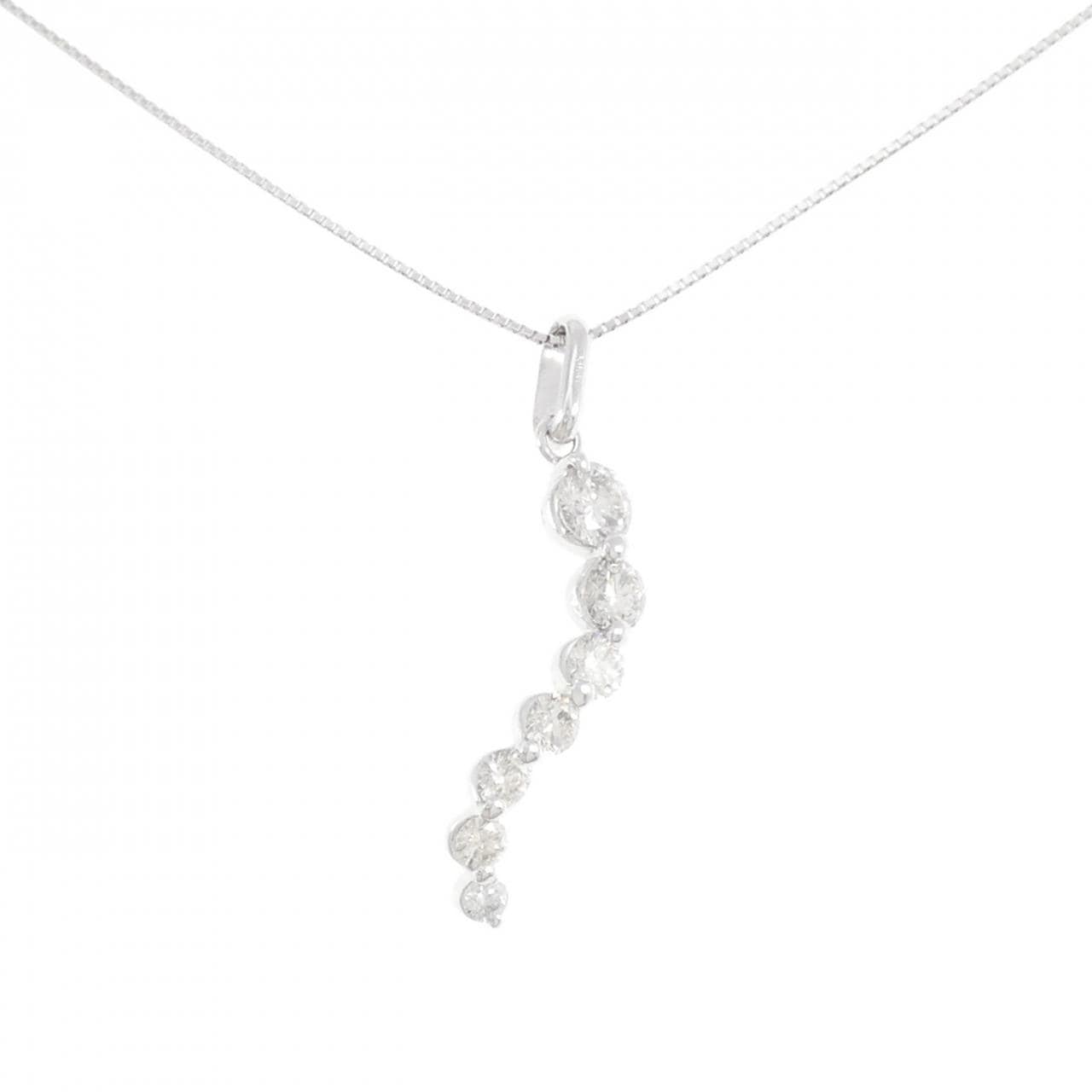 K18WG ダイヤモンド ネックレス 1.00CT