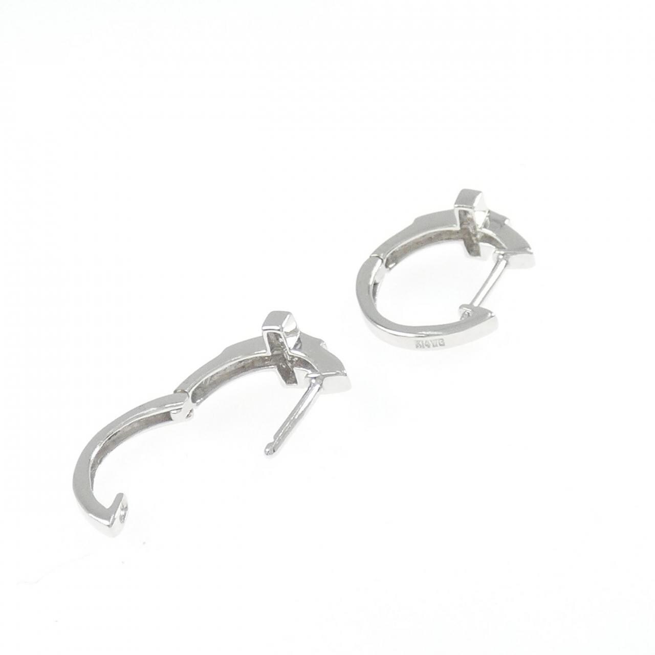 K14WG 十字鑽石耳環