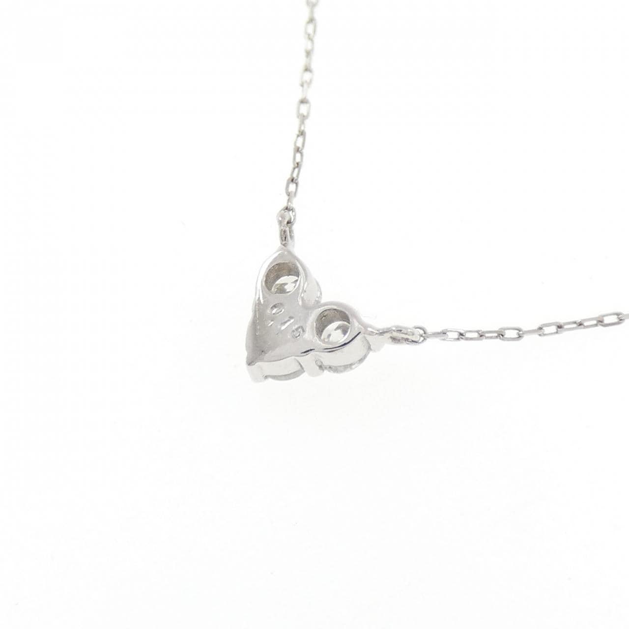 K18WG ハート ダイヤモンド ネックレス 0.15CT