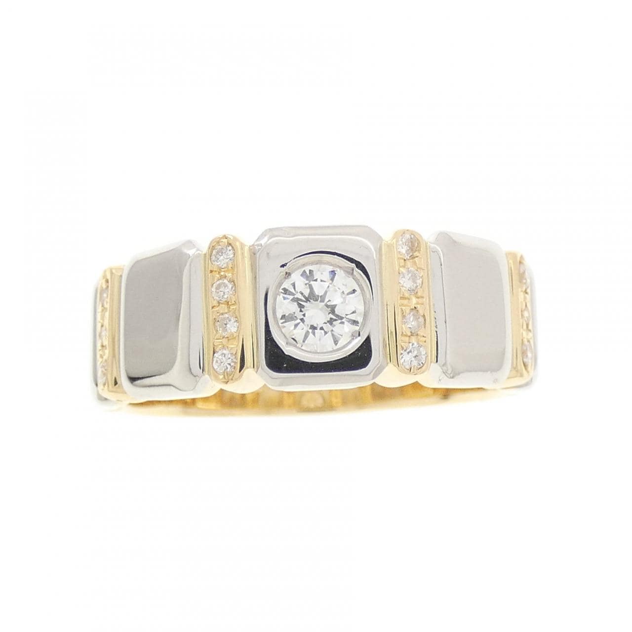 K18YG/PT Diamond ring 0.27CT