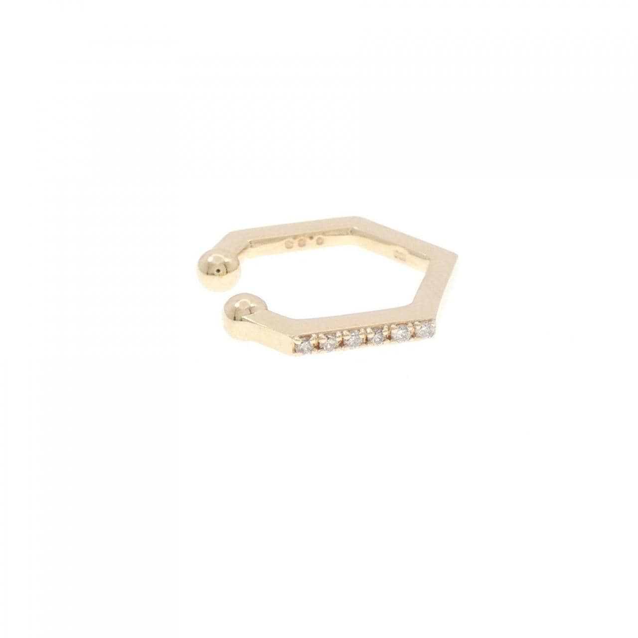 K10YG ダイヤモンド イヤーカフ 0.03CT 片耳