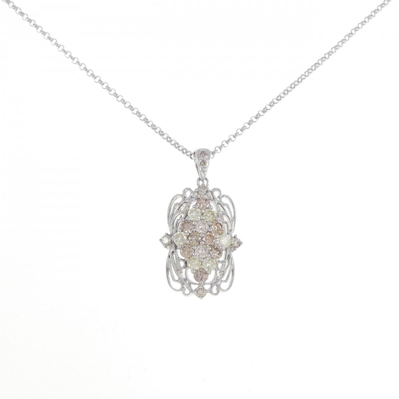 K18WG ダイヤモンド ネックレス 2.00CT