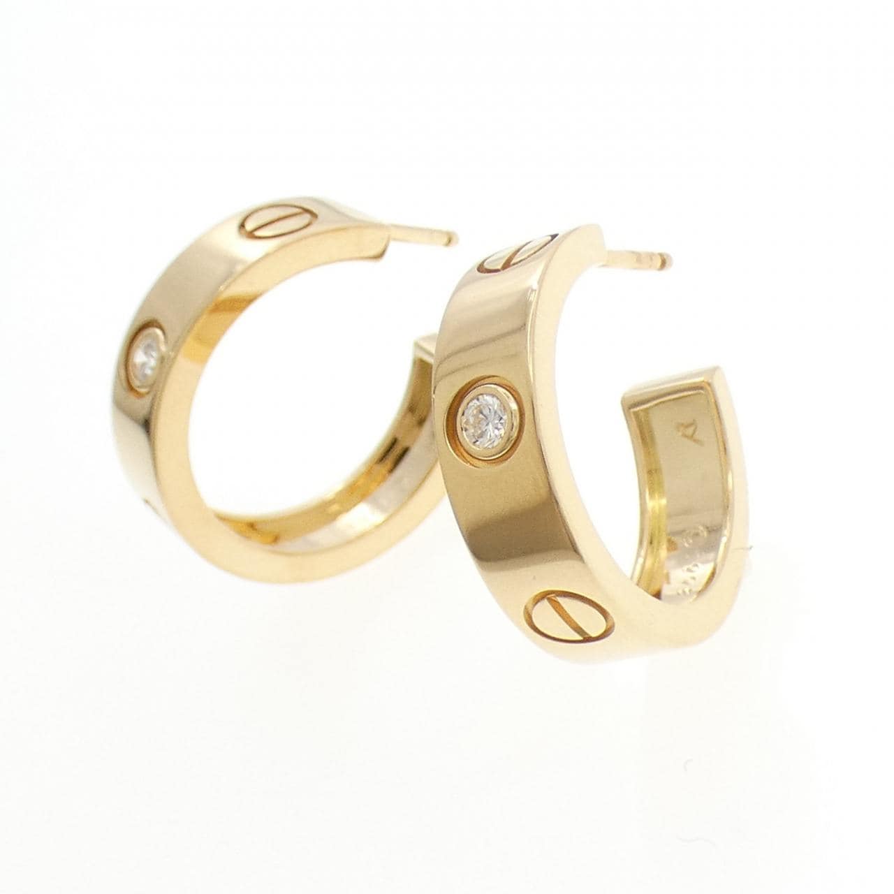 カルティエ ラブピアス ハーフダイヤ ピアス