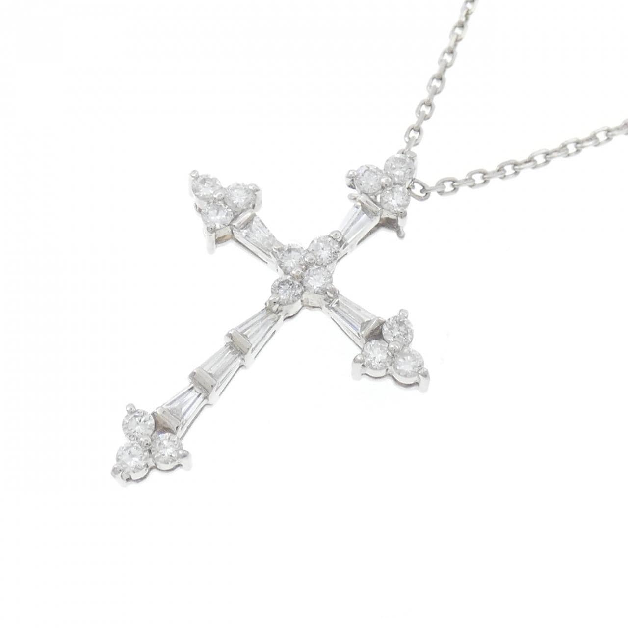 PT900/PT850 クロス ダイヤモンド ネックレス 1.00CT