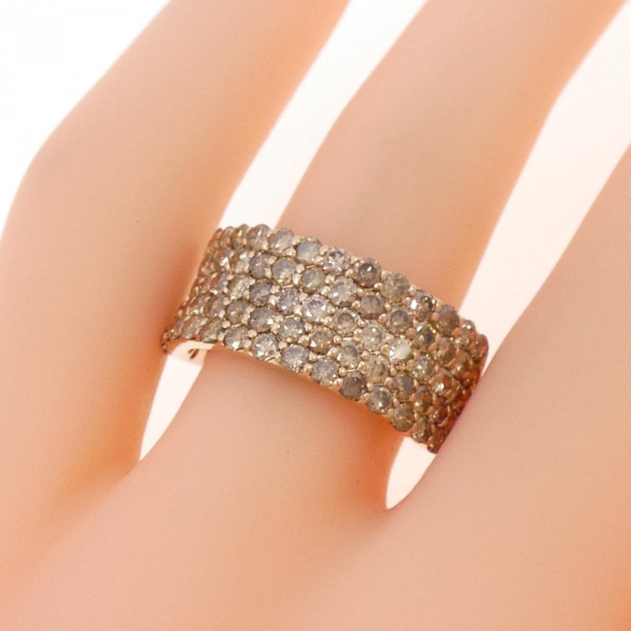 K18PG パヴェ ダイヤモンド リング 2.20CT