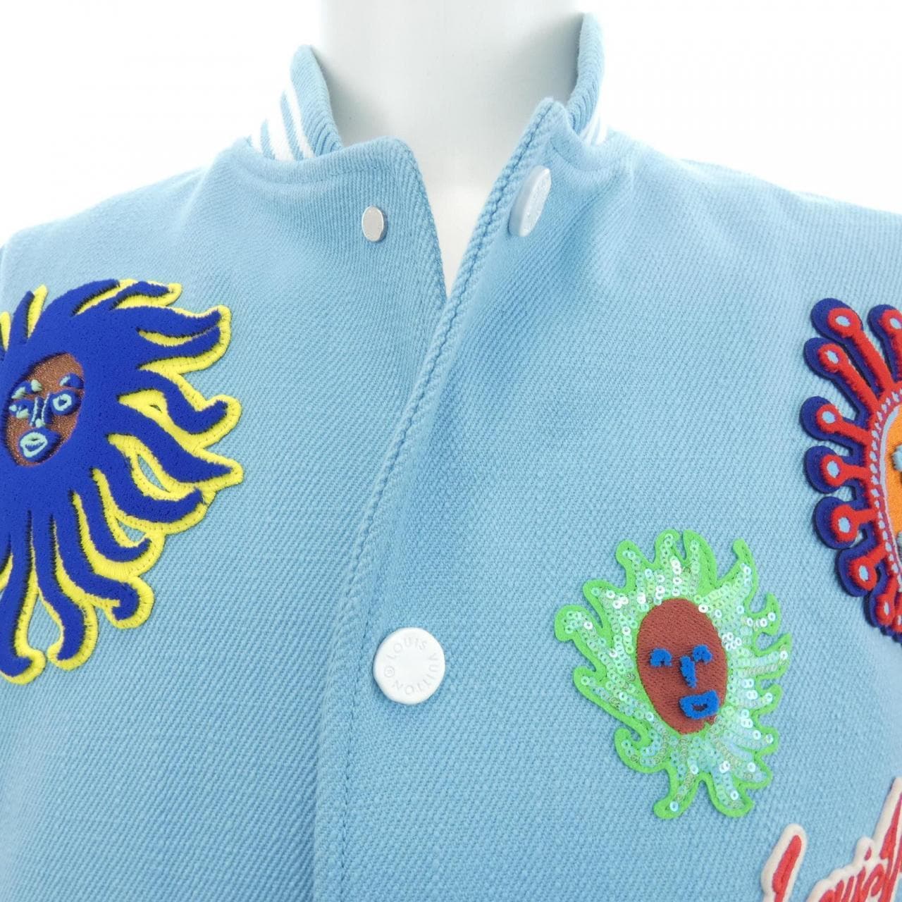 ルイヴィトン LOUIS VUITTON LV×YK エンブロイダードフェイスバーシティブルゾン HOL30EVN6 草間彌生 スタジャン