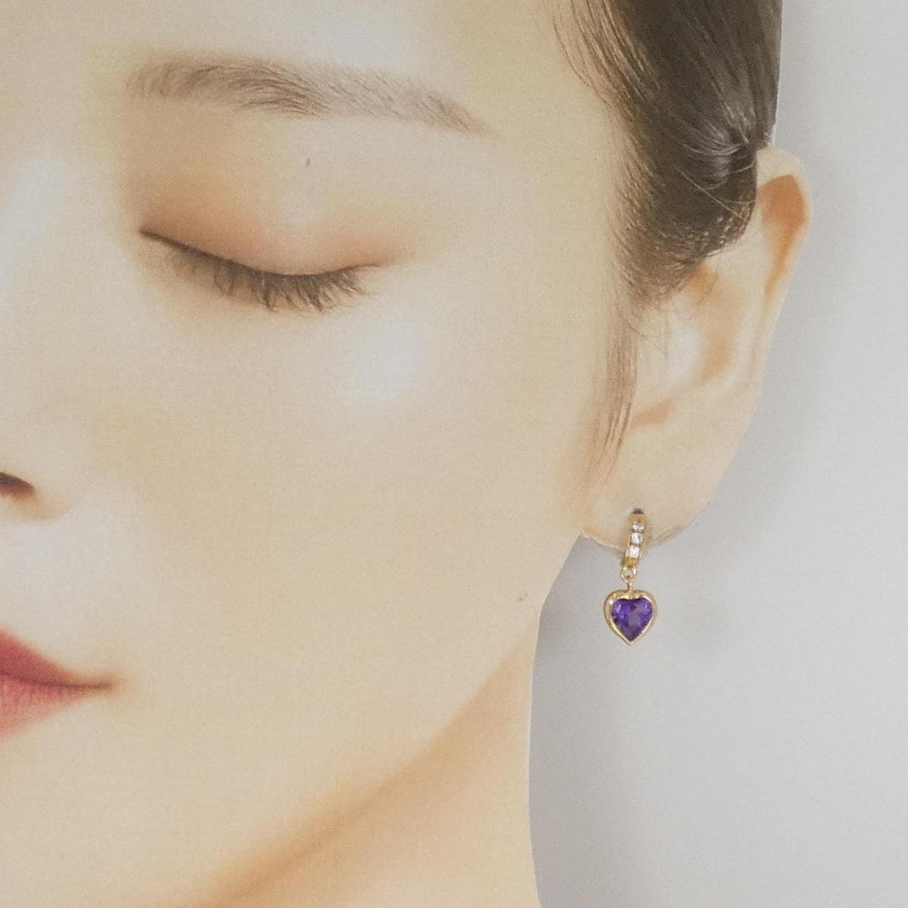 STAR JEWELRY心形紫水晶耳环