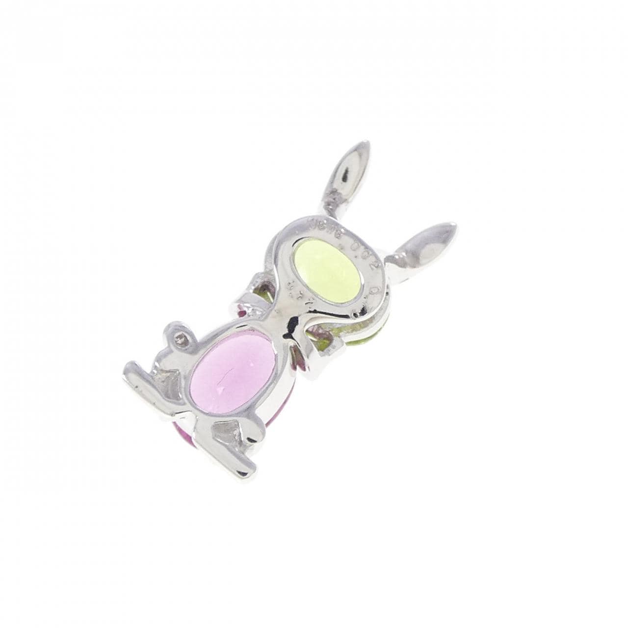 K13WG カラーストーン ラビット ペンダント