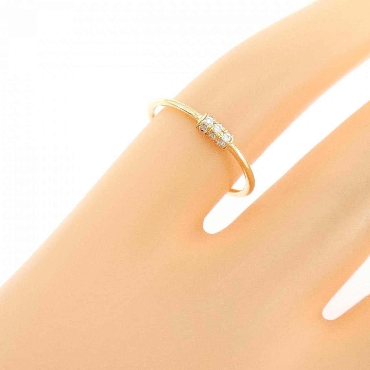 K18YG ダイヤモンド ピンキーリング 0.05CT