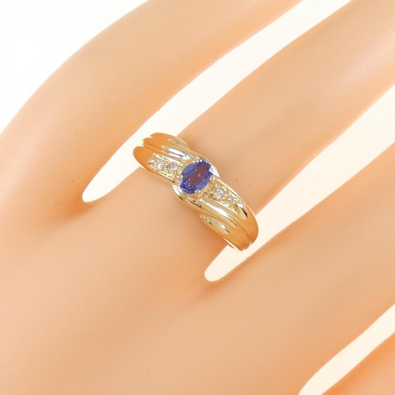 18KYG サファイヤ リング 0.30CT