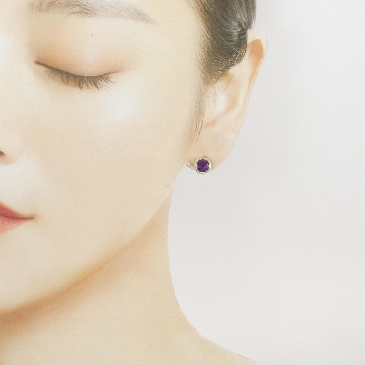 K14YG アメジスト ピアス