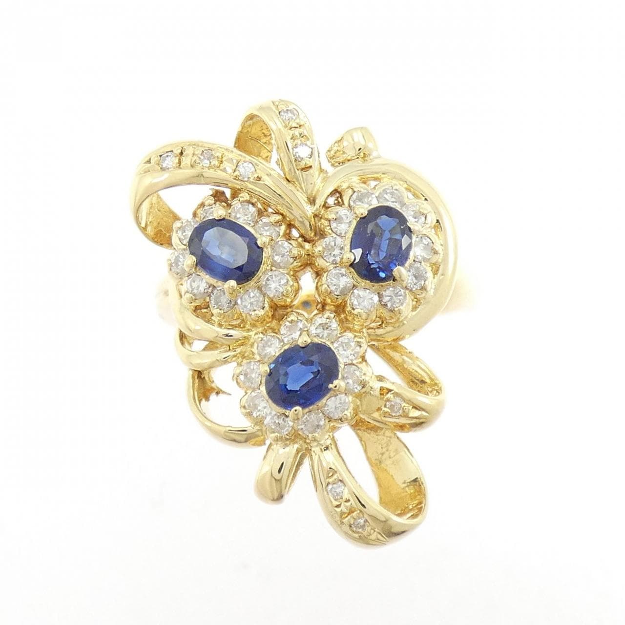 K18YG蓝宝石戒指0.73CT