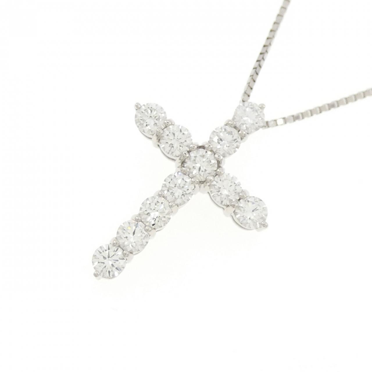 【新品】PT900/PT850 ダイヤモンド ネックレス 1.001CT F VS1-SI1 EXT-VG