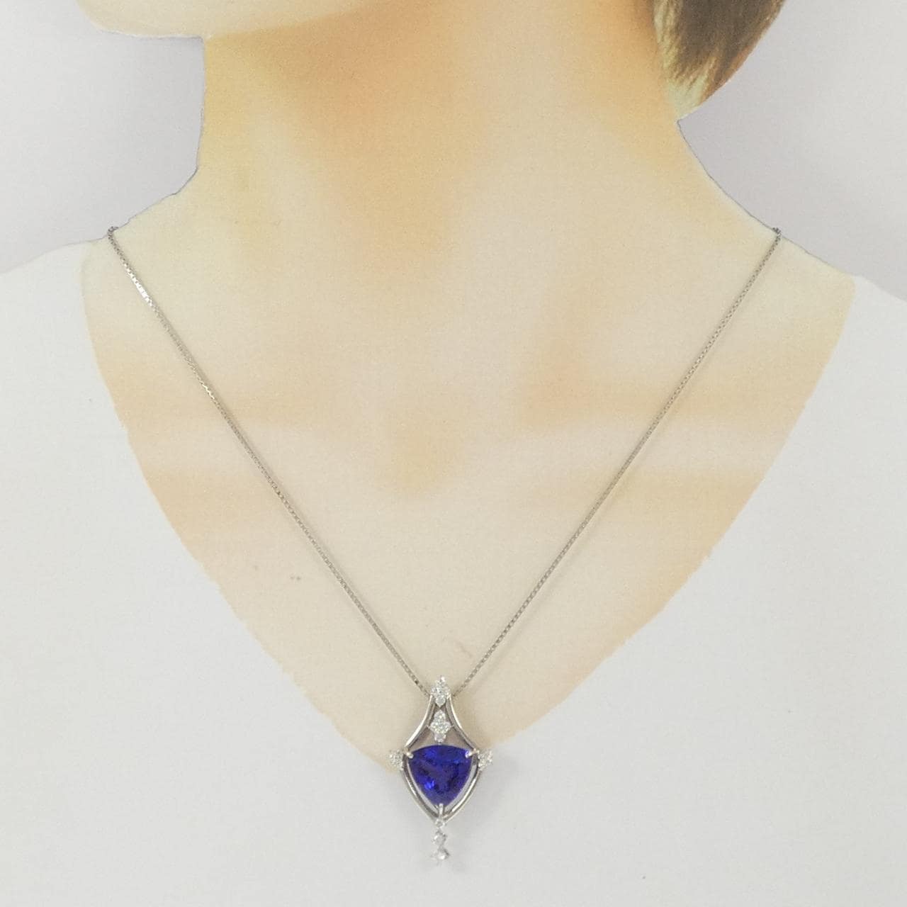 PT900/PT850 タンザナイト ネックレス 7.36CT