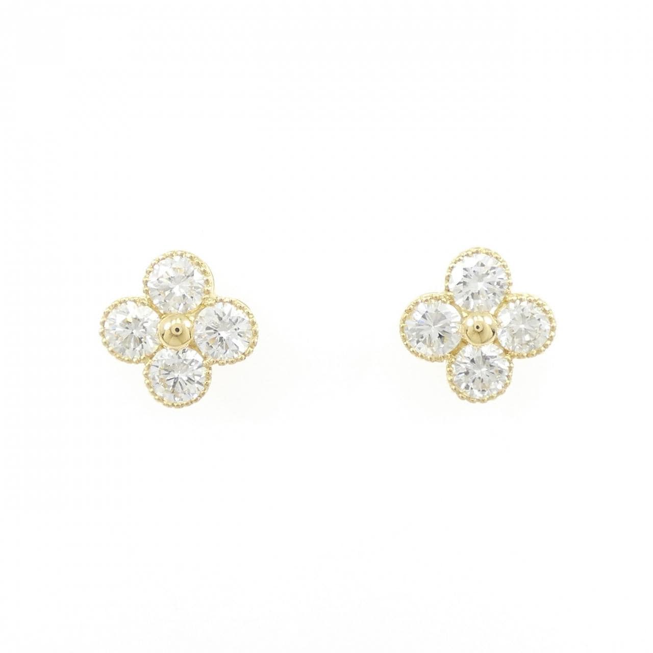 【新品】K18YG ダイヤモンド ピアス 1.089CT 1.078CT E-F SI1 VG-Good