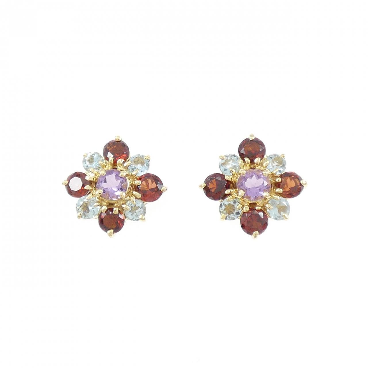 K18YG カラーストーン ピアス