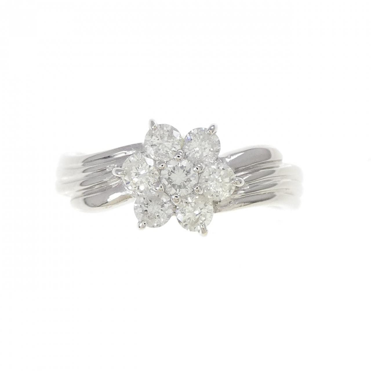 PT900 フラワー ダイヤモンド リング 0.50CT