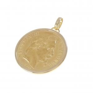 K18YG(枠) コイン ペンダント
