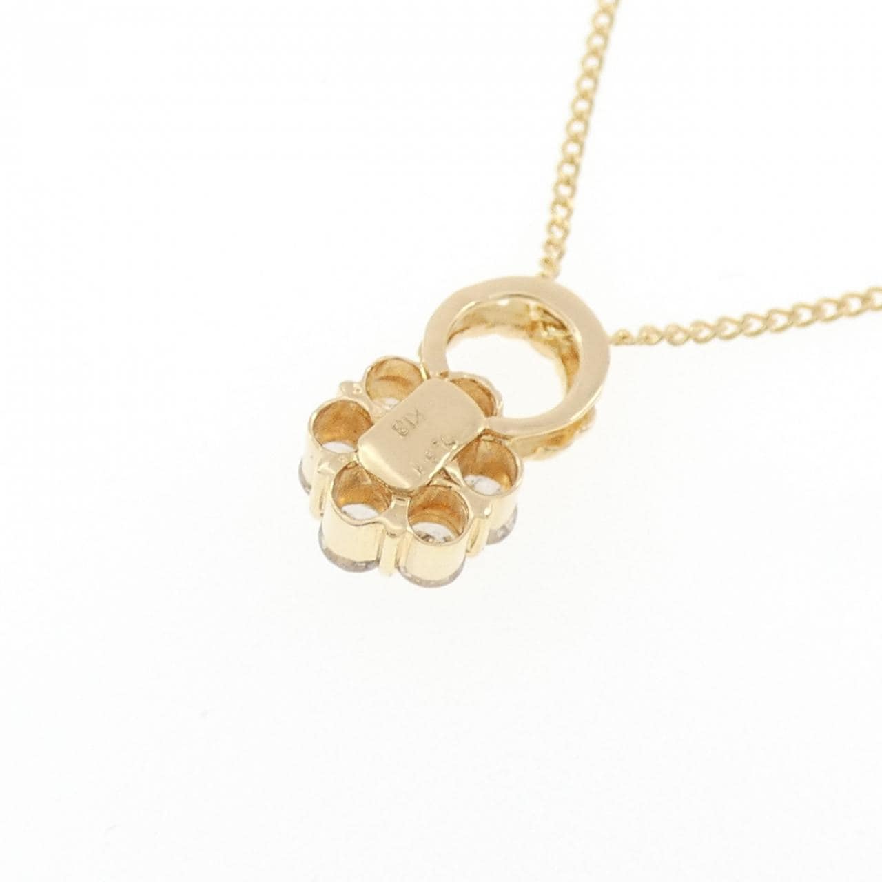 K18YG フラワー ダイヤモンド ネックレス 0.31CT