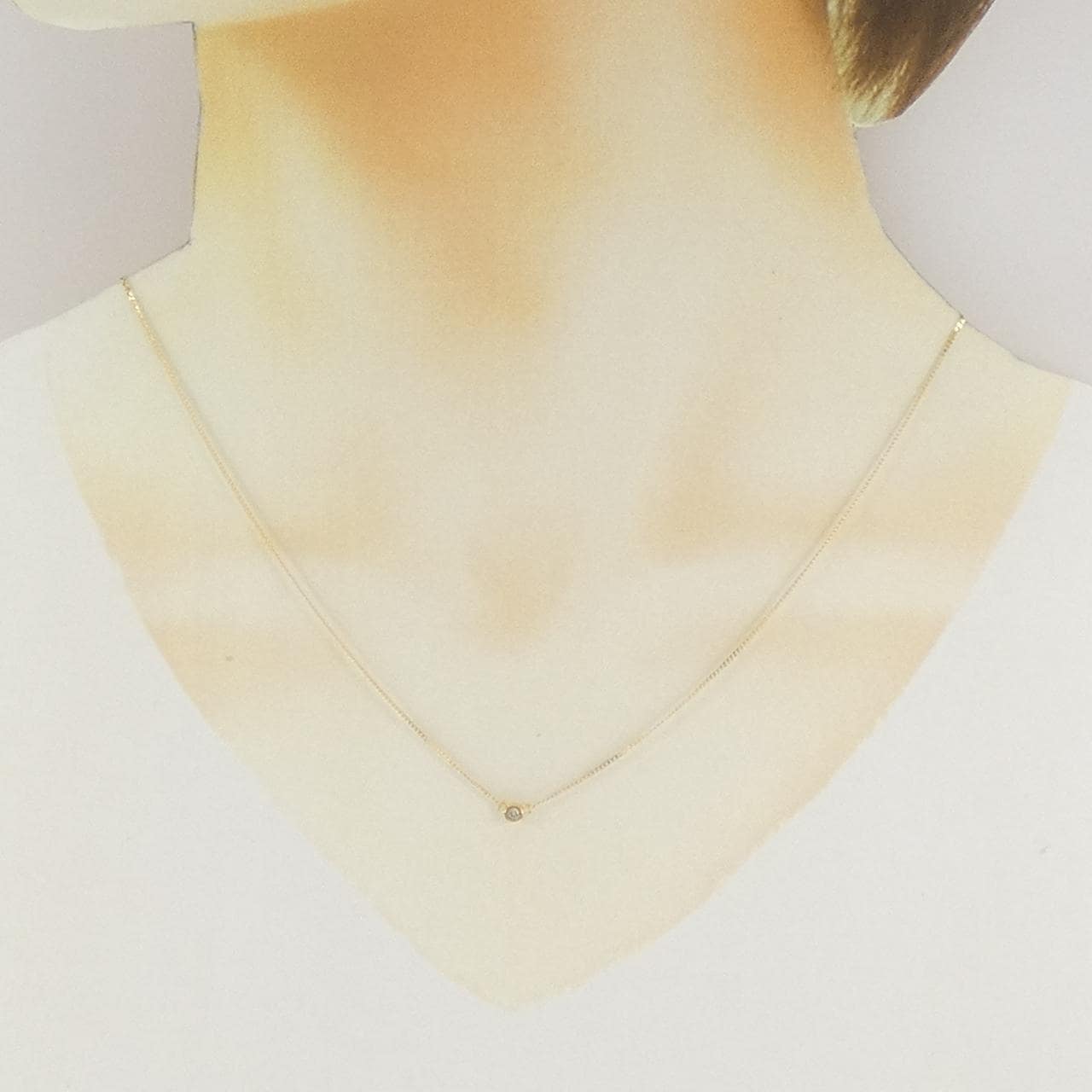K18YG ダイヤモンド ネックレス 0.03CT