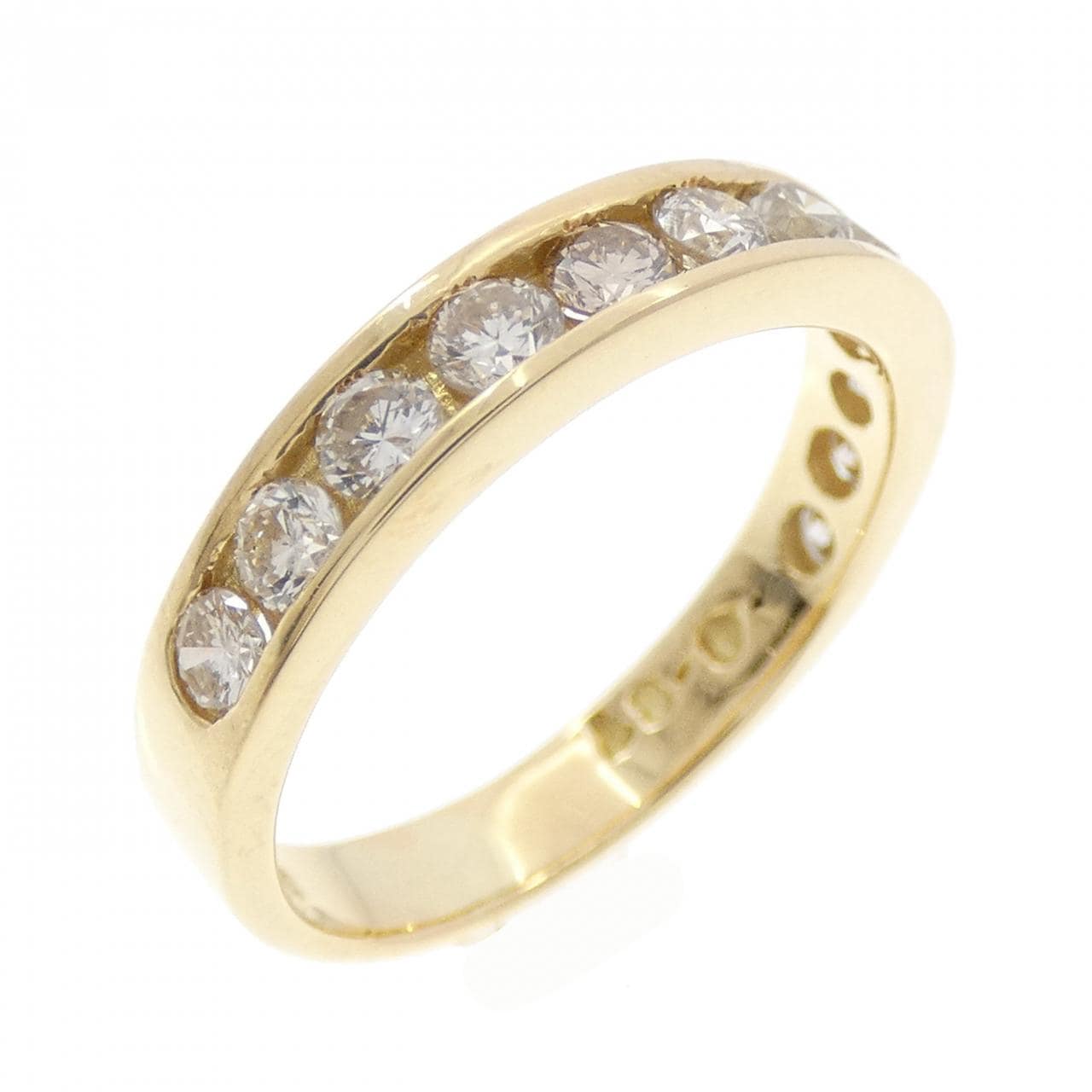 K18YG ハーフエタニティ ダイヤモンド リング 0.87CT