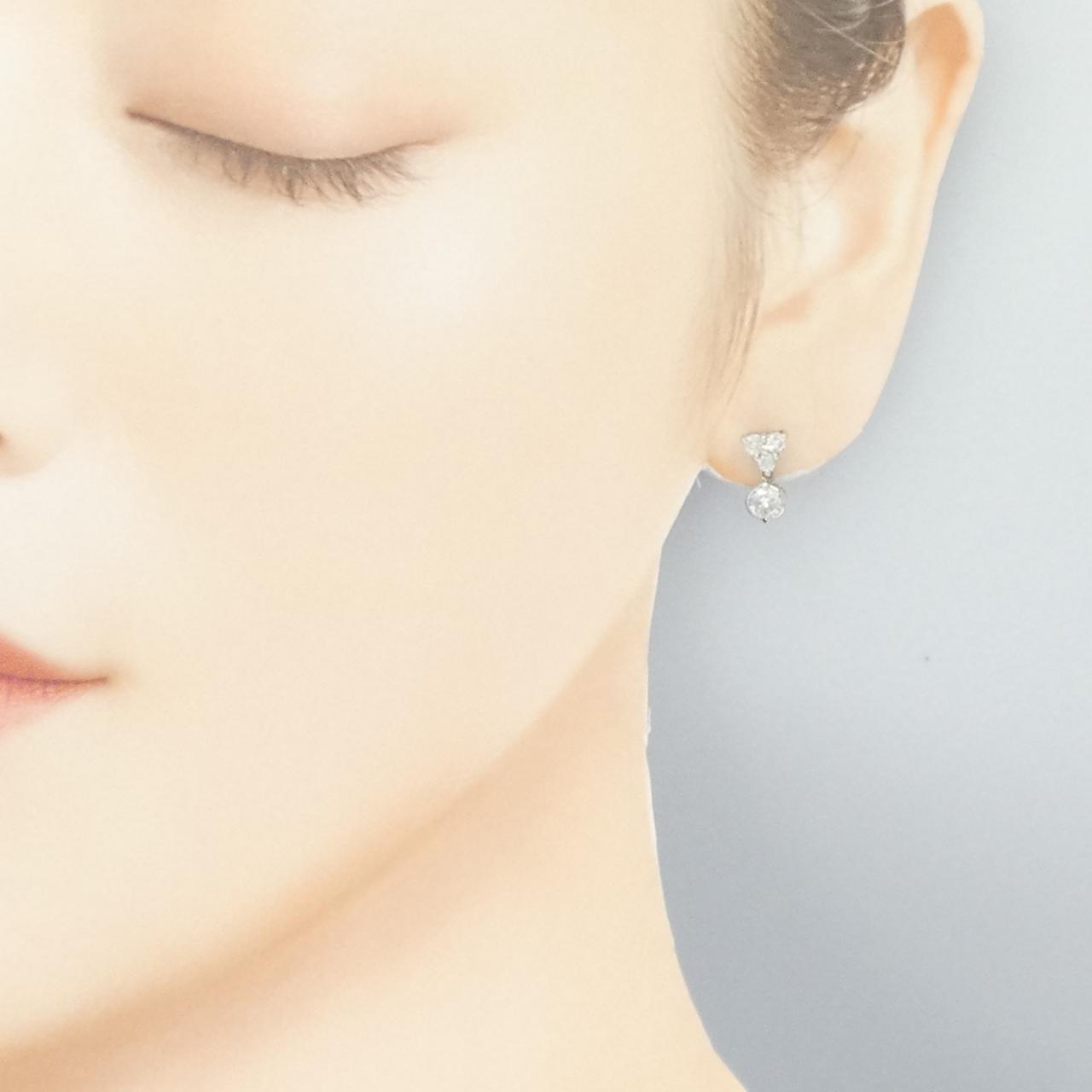 PT900 ダイヤモンド ピアス 0.75CT