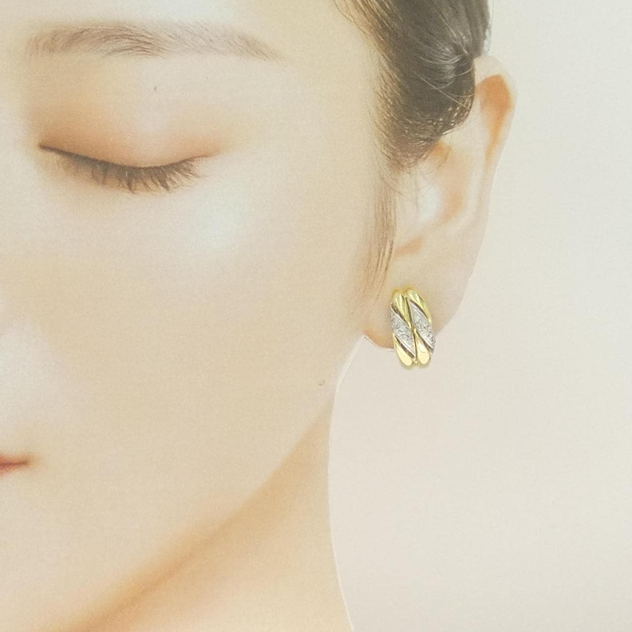 K18YG/PT900 ダイヤモンド ピアス/イヤリング 0.22CT