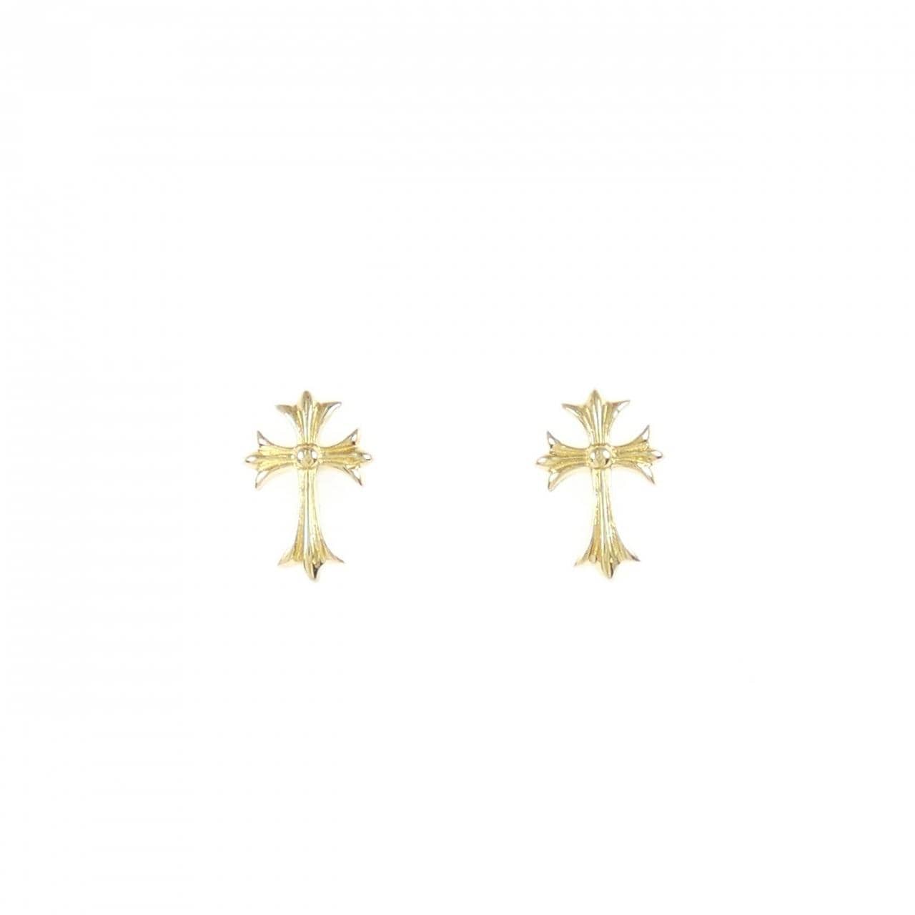 [BRAND NEW] K18YG cross earrings
