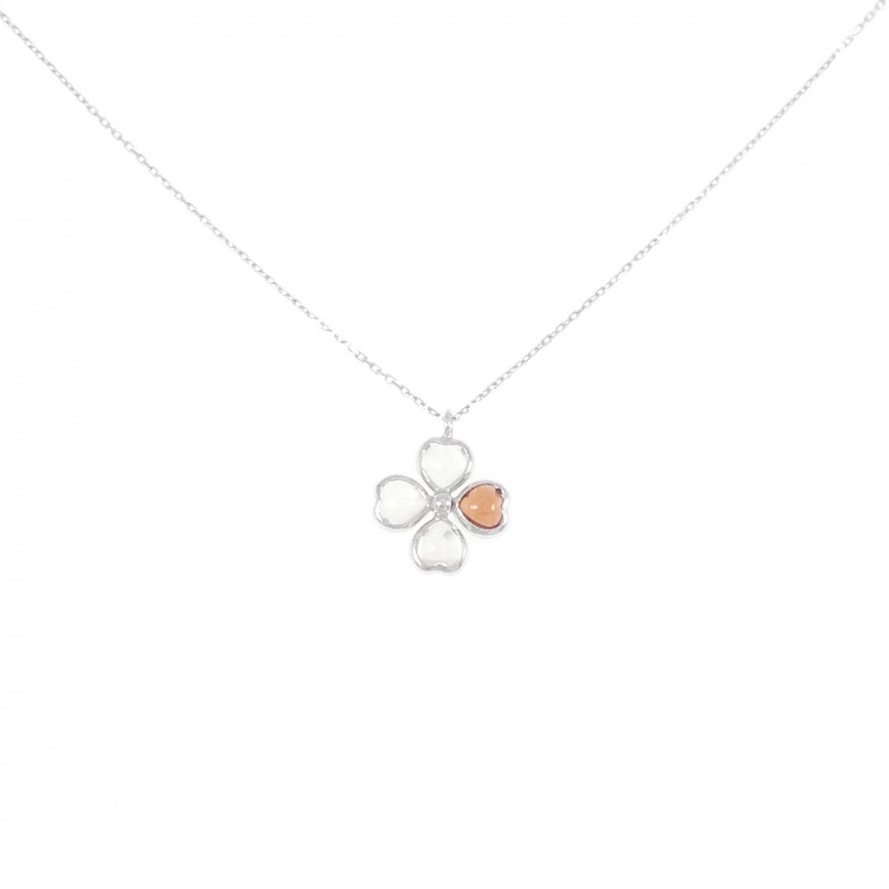 [BRAND NEW] K10WG Flower Moonstone Necklace