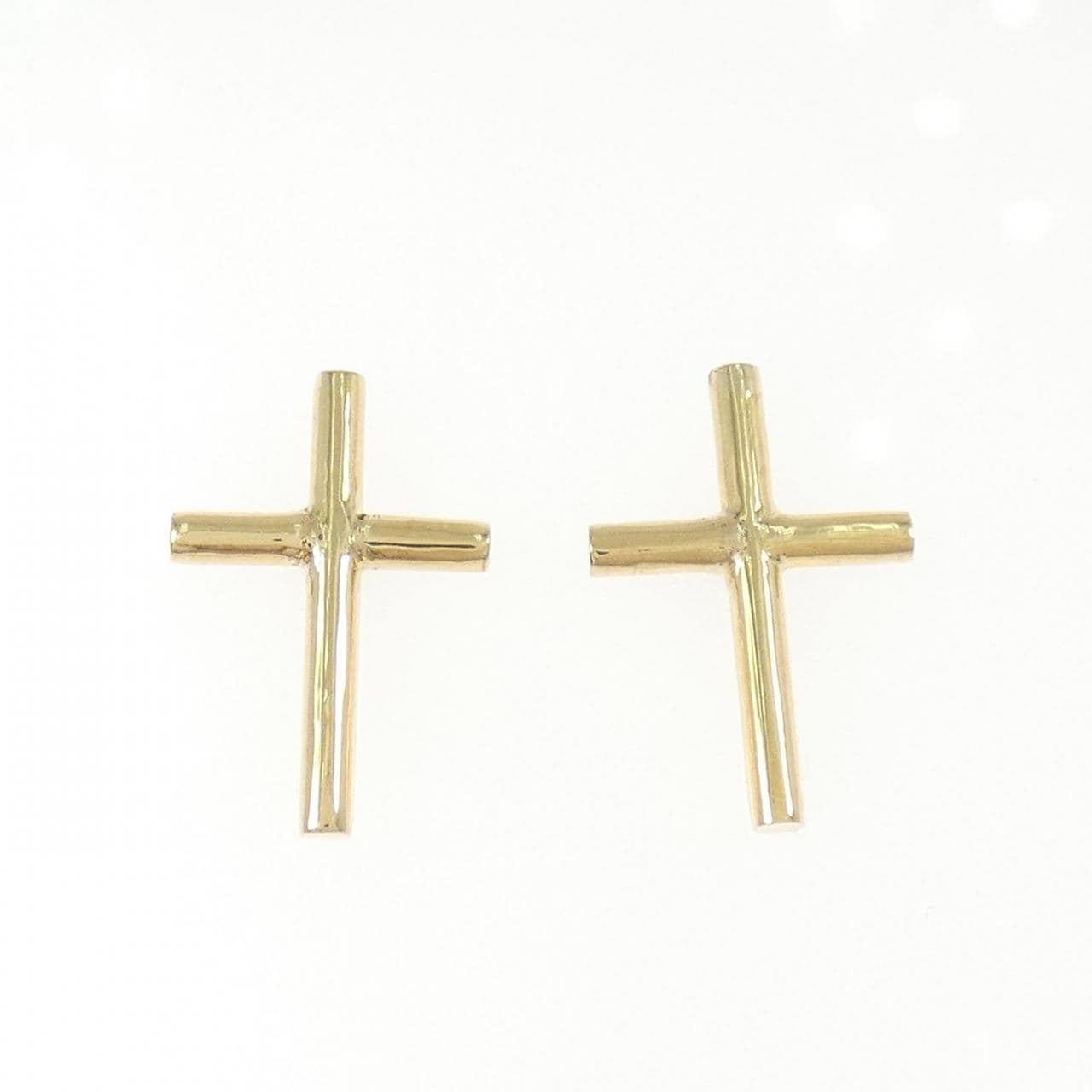 【新品】K18YG クロス ピアス
