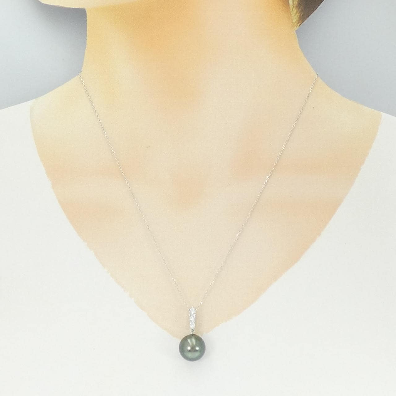 K18WG 黒蝶パール ネックレス 11.8mm