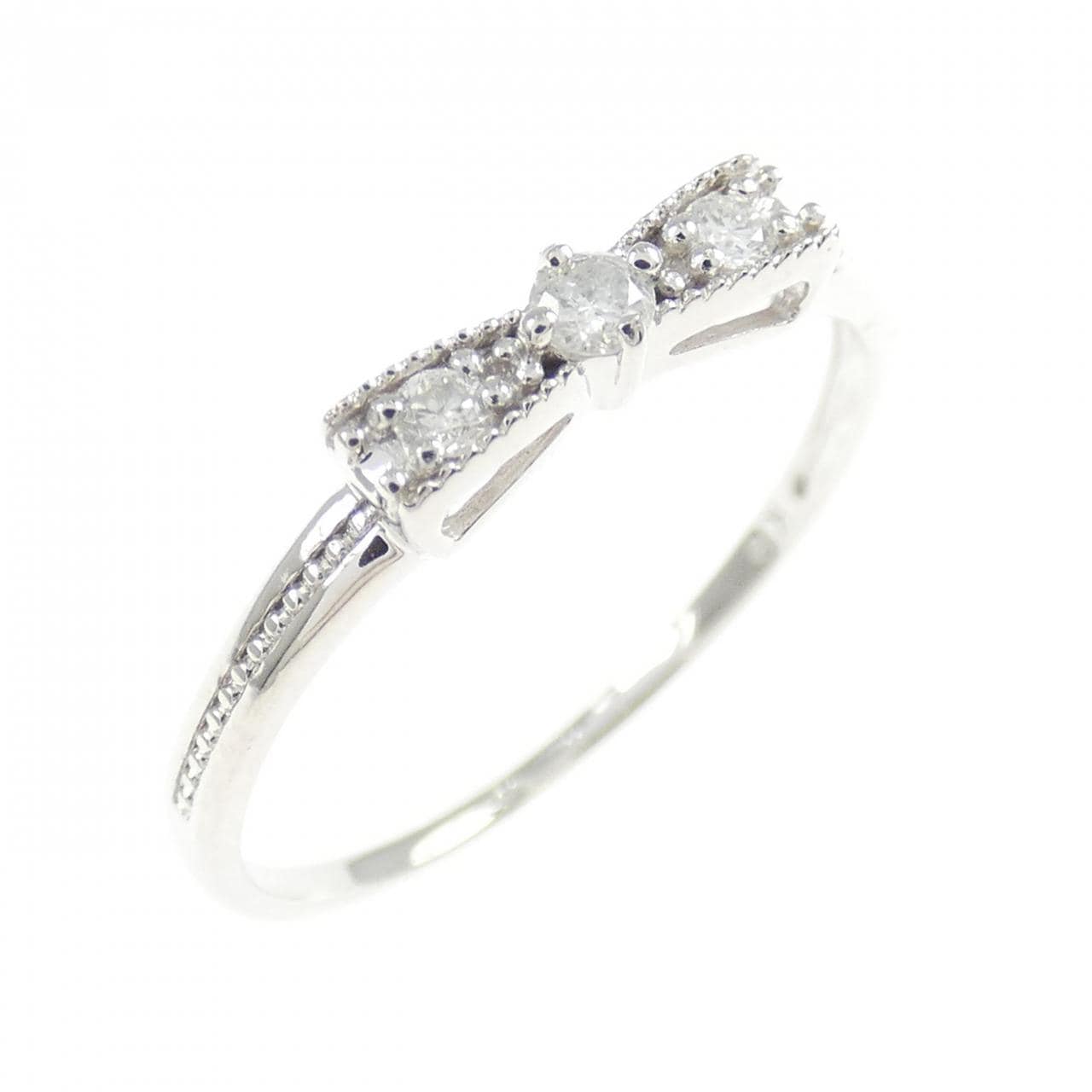 K10WG リボン ダイヤモンド リング